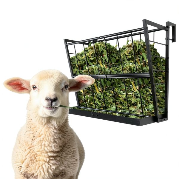 Nananardoso Wall Mounted Hay Rack Large Capacity Feeding-5