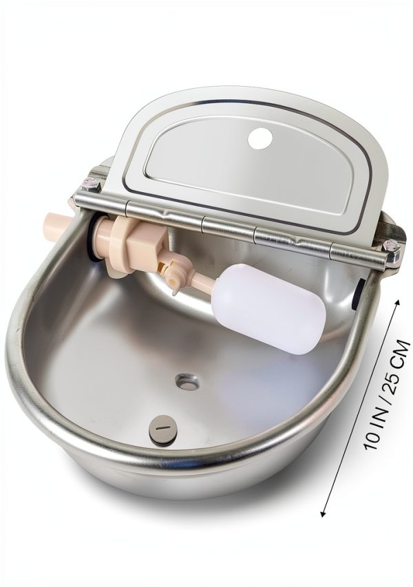 MYFAMIREA Automatic Waterer Stainless Steel Pet Water Bowl-1