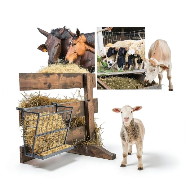 Nananardoso Wall Mounted Hay Rack Large Capacity Feeding-2