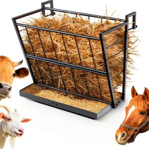 Nananardoso Wall Mounted Hay Rack Large Capacity Feeding-0